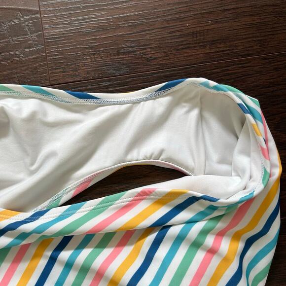 Old Navy Vertical Rainbow Stripes One-Shoulder One-Piece Swimsuit Women’s 3X - Picture 10 of 11